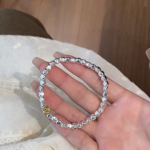 Auspicious Blessings Pure Silver Mala Bracelet
