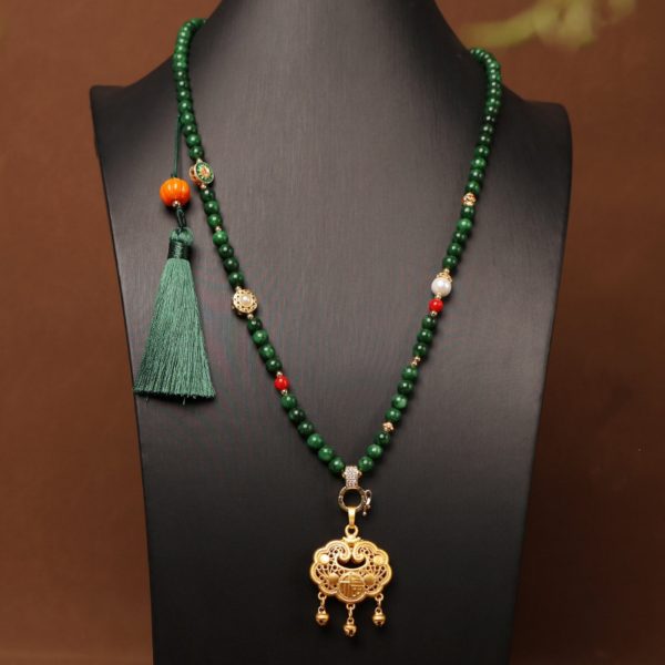 Crystal and Jade Mala Thangka Pendant Replacement Chain
