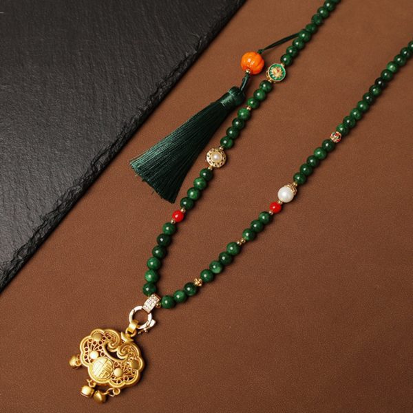 Crystal and Jade Mala Thangka Pendant Replacement Chain