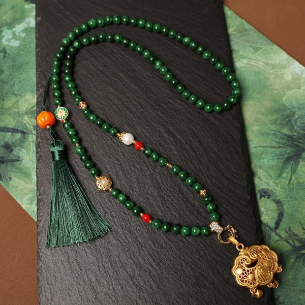 Crystal and Jade Mala Thangka Pendant Replacement Chain