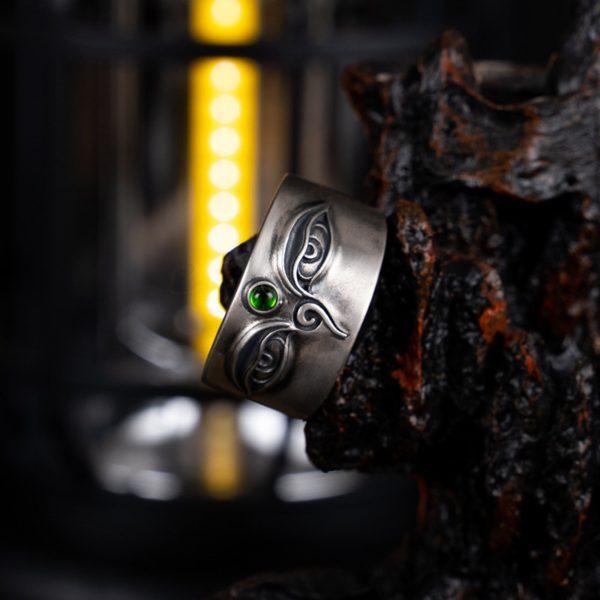Green Tara Sterling Silver Tibetan Buddhist Ring