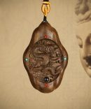 Hand-Carved JinSi Nanmu Eastern Dragon Pendant Necklace