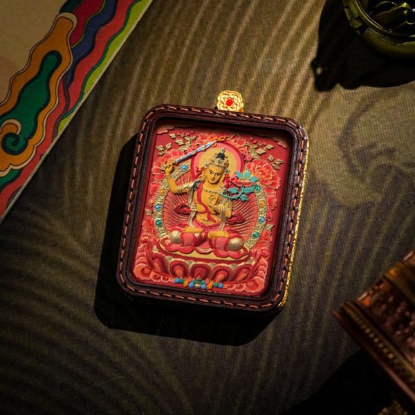 Hand-Painted 3D Thangka Buddha Pendant Necklace