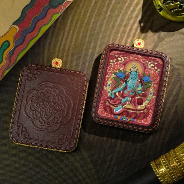 Hand-Painted 3D Thangka Buddha Pendant Necklace