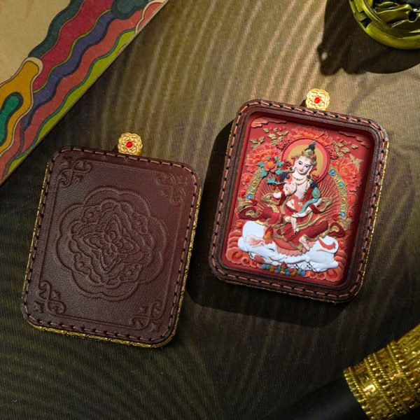 Hand-Painted 3D Thangka Buddha Pendant Necklace