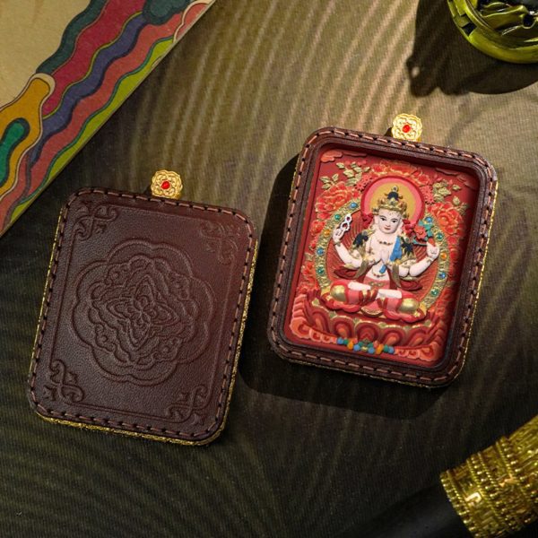 Hand-Painted 3D Thangka Buddha Pendant Necklace