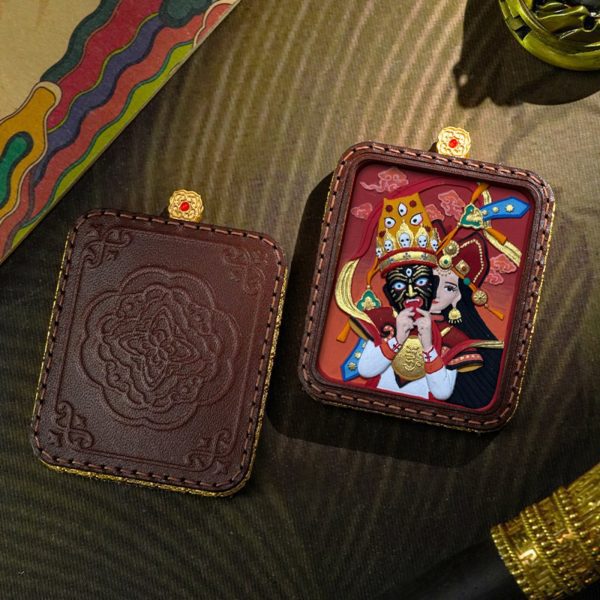Hand-Painted 3D Thangka Buddha Pendant Necklace