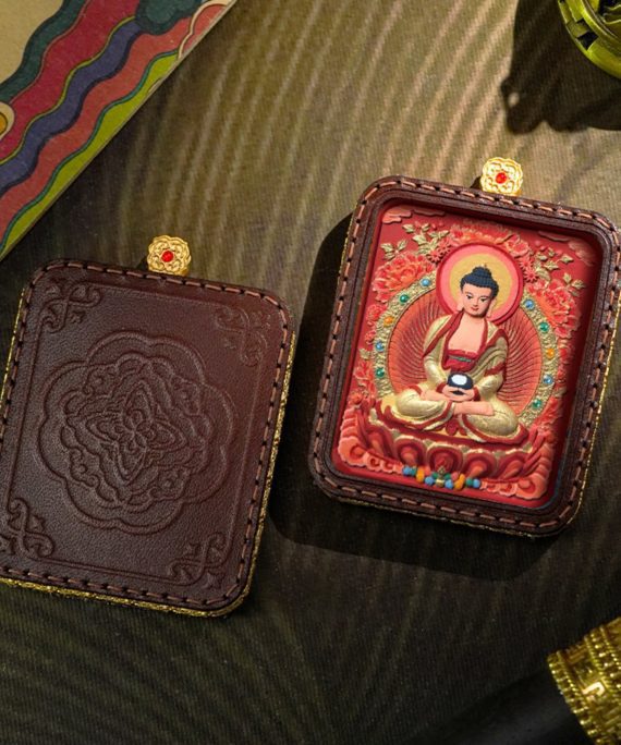 Hand-Painted 3D Thangka Buddha Pendant Necklace