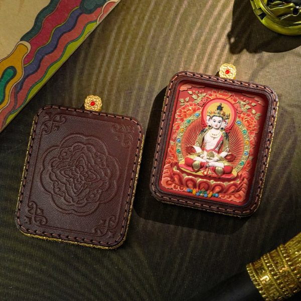 Hand-Painted 3D Thangka Buddha Pendant Necklace