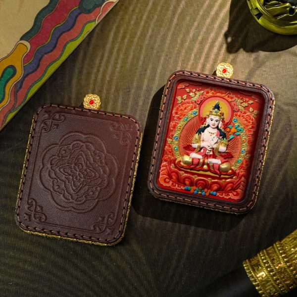 Hand-Painted 3D Thangka Buddha Pendant Necklace