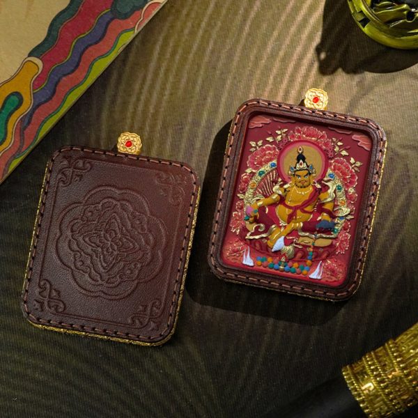 Hand-Painted 3D Thangka Buddha Pendant Necklace