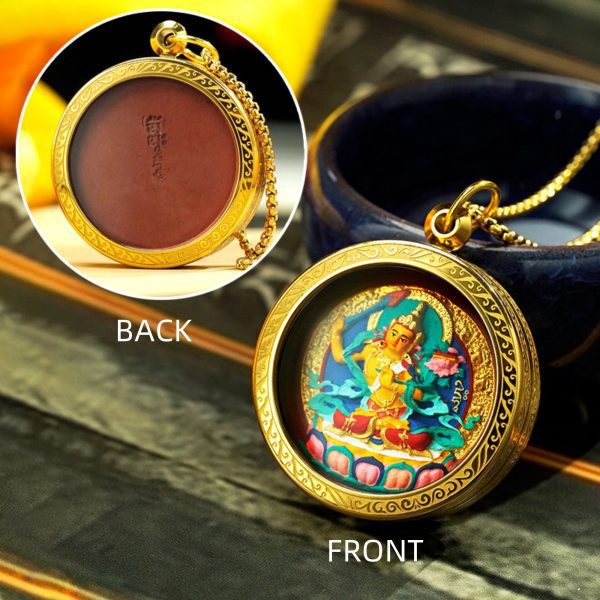 Hand-Painted Thangka Buddha Pendant Necklace