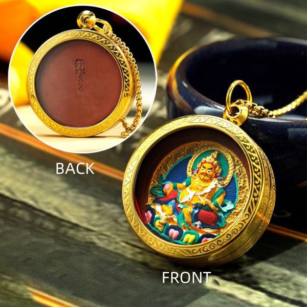 Hand-Painted Thangka Buddha Pendant Necklace