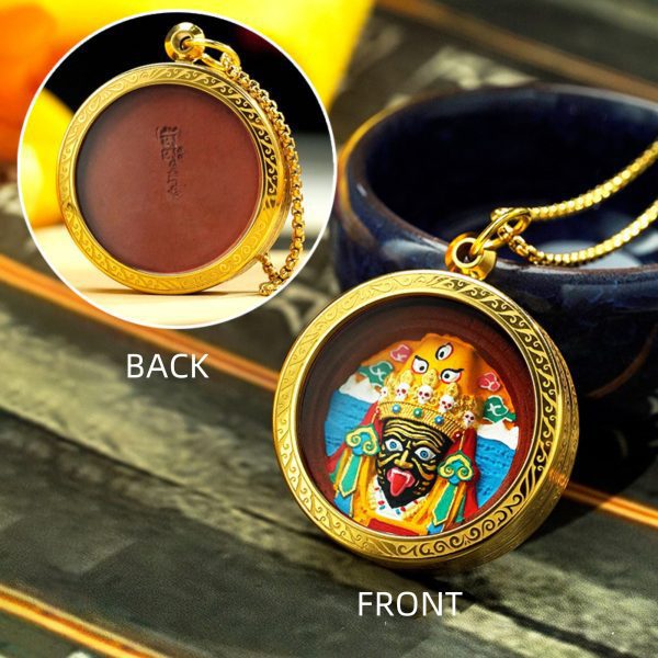 Hand-Painted Thangka Buddha Pendant Necklace