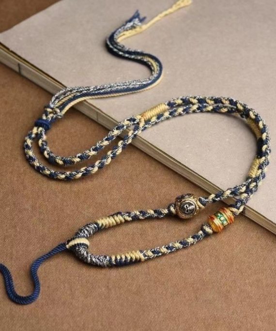 Handwoven Tibetan Prayer Wheel Thangka Pendant Replacement Cotton Cord