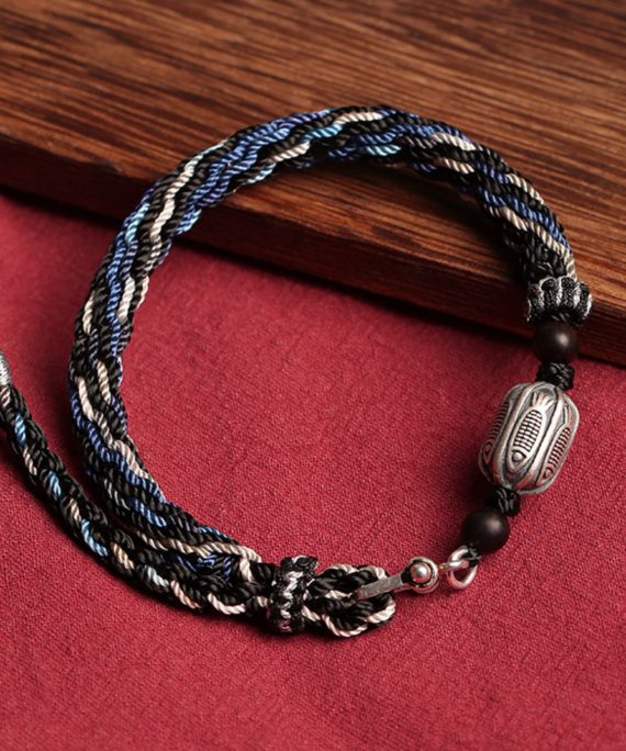 Harmony Koi Sterling Silver & Cotton Cord Bracelet