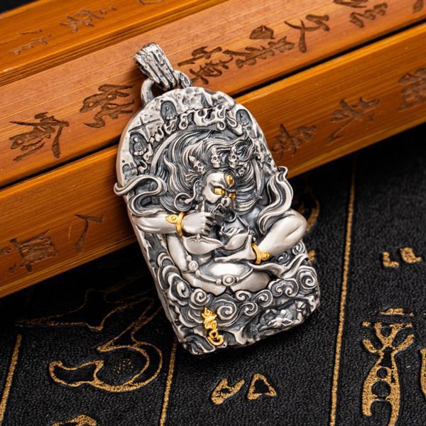 Mahakala Sterling Silver Tibetan Buddhist Pendant