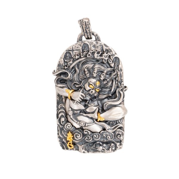 Mahakala Sterling Silver Tibetan Buddhist Pendant