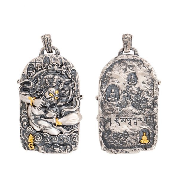 Mahakala Sterling Silver Tibetan Buddhist Pendant
