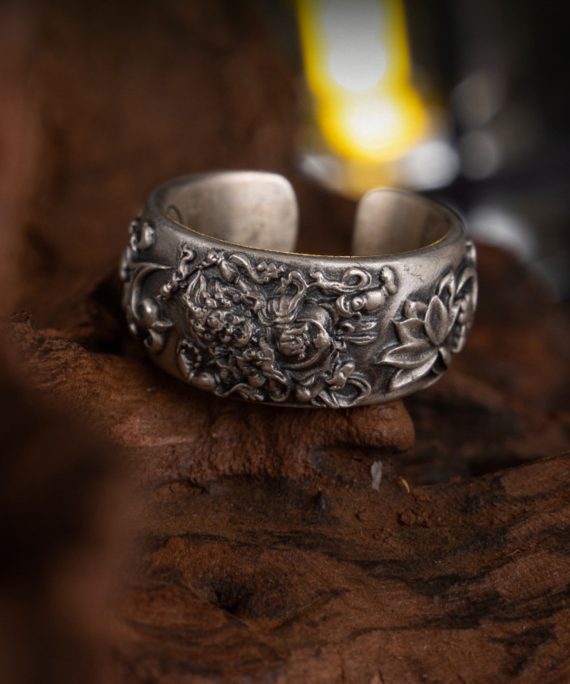 Mahakala Tibetan Sterling Silver Ring