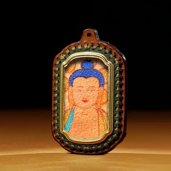 Mysterious gifts Tibetan Handmade Gemstone Thangka Buddha Pendant Necklace