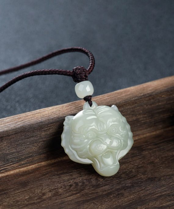 Natural Jade Tiger Zodiac Lucky Charm Necklace