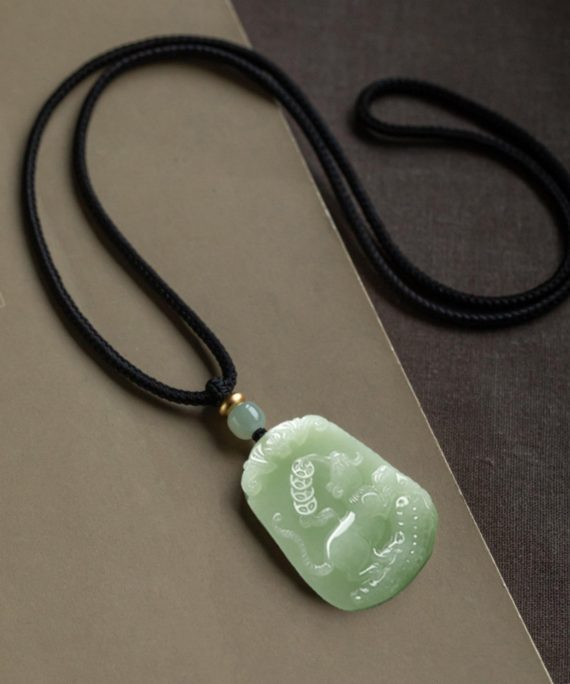 Natural Jade Zodiac Lucky Charm Necklace