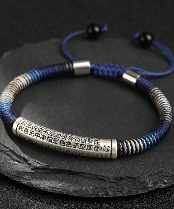 Prajnaparamita Heart Sutra Sterling Silver Mantra Bracelet