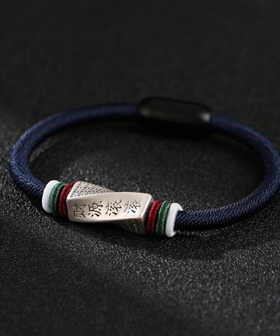 Prosperity Flow Sterling Silver & Cotton Cord Bracelet