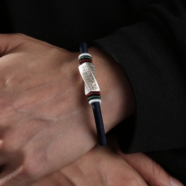 Prosperity Flow Sterling Silver & Cotton Cord Bracelet