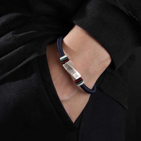 Prosperity Flow Sterling Silver & Cotton Cord Bracelet