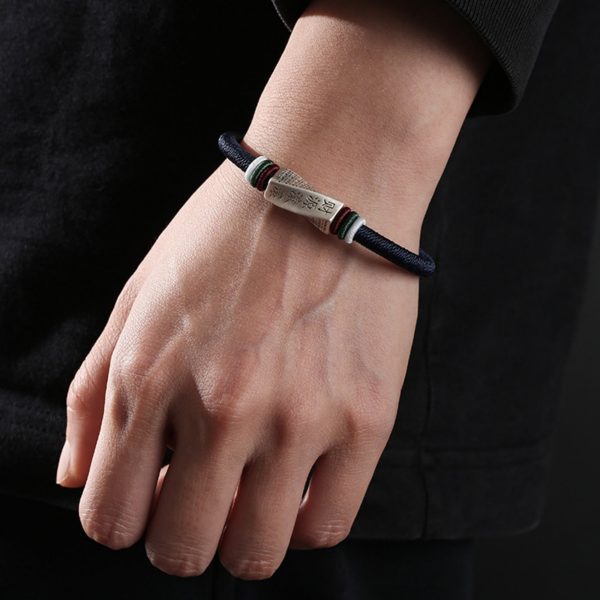 Prosperity Flow Sterling Silver & Cotton Cord Bracelet