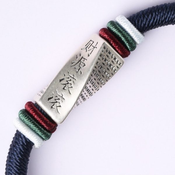 Prosperity Flow Sterling Silver & Cotton Cord Bracelet