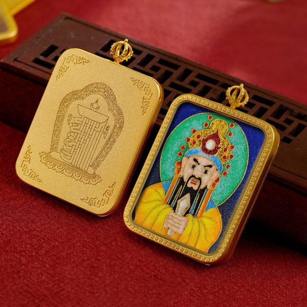 Mysterious gifts Tibetan Cloisonné Enamel Copper Thangka Pendant Necklace
