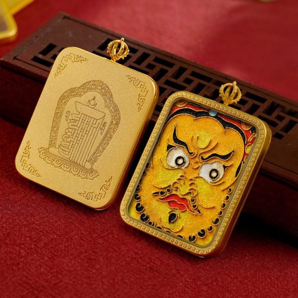 Mysterious gifts Tibetan Cloisonné Enamel Copper Thangka Pendant Necklace