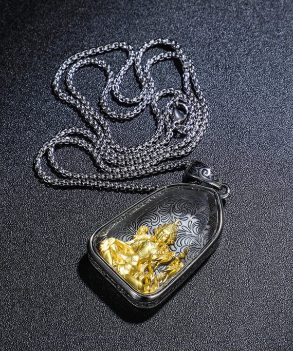 Mysterious gifts Tibetan Crystal Buddha Pendant Necklace