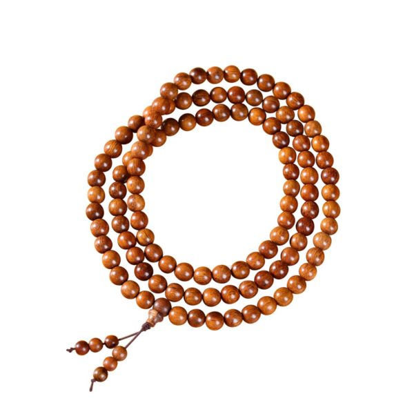 Sacred 108-Bead Papua Tribute Wood Mala Bracelet