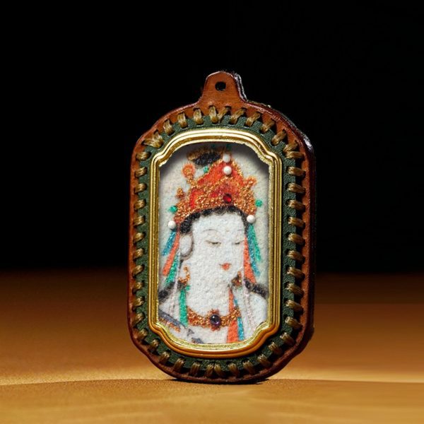 Mysterious gifts Tibetan Handmade Gemstone Thangka Buddha Pendant Necklace