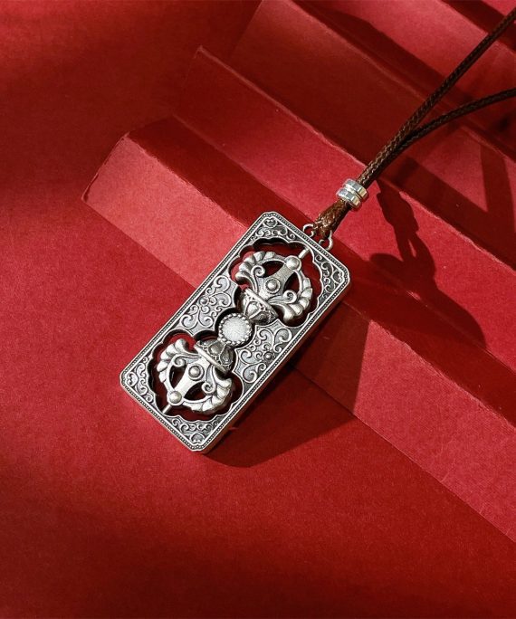 Silver Vajra Amulet Necklace