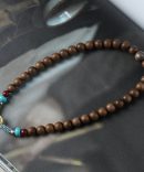 Tibetan-Style Long Sandalwood & Jade Mala Bracelet