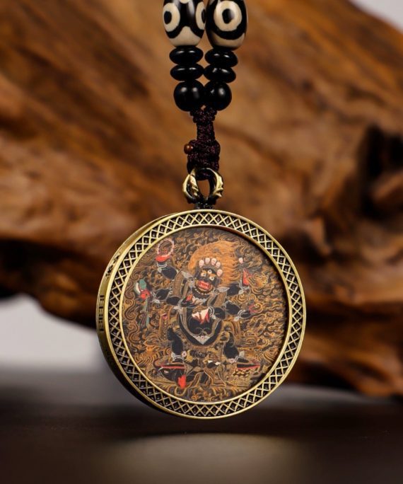 Tibetan Buddhist Circular Thangka Necklace
