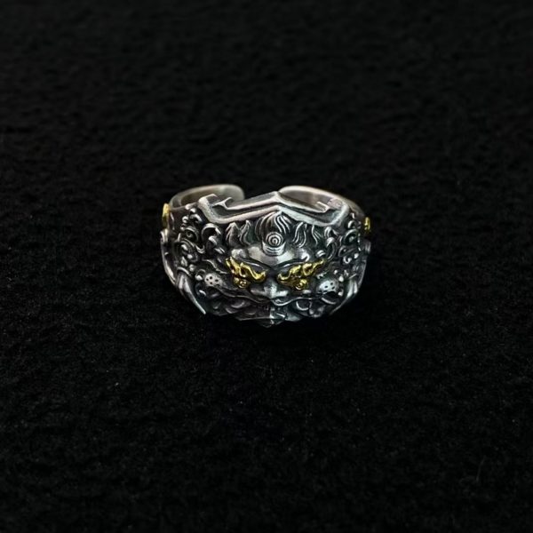 Tibetan Buddhist Hand-Carved Shri Bagche Ring