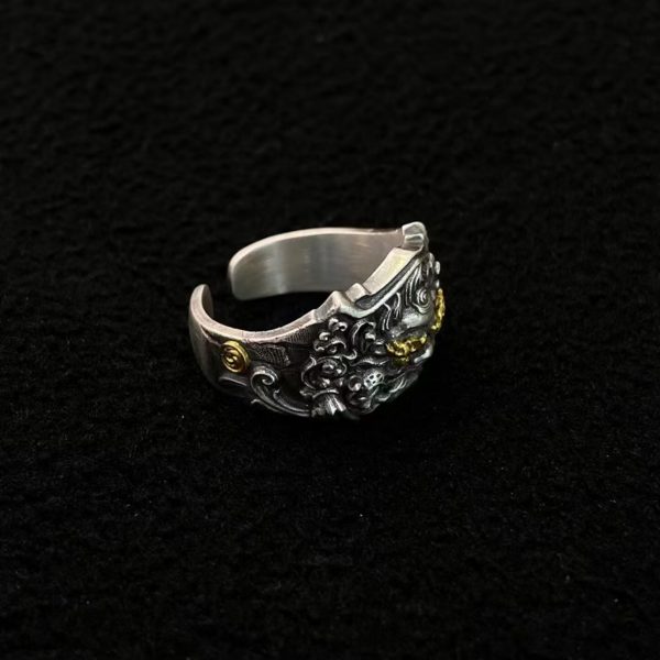 Tibetan Buddhist Hand-Carved Shri Bagche Ring