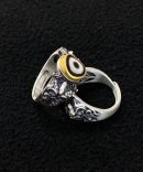 Tibetan Buddhist Vajra Dzi Silver Ring