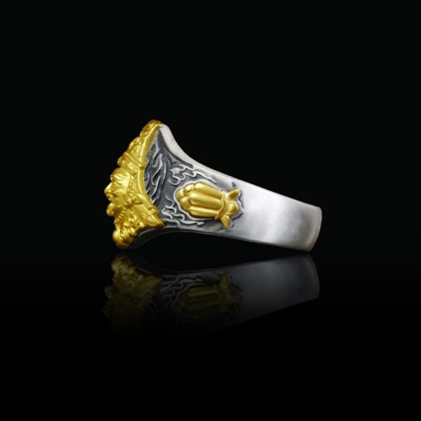 Tibetan Buddhist Zakiram Sterling Silver Ring