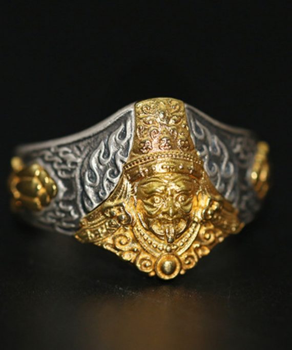 Tibetan Buddhist Zakiram Sterling Silver Ring
