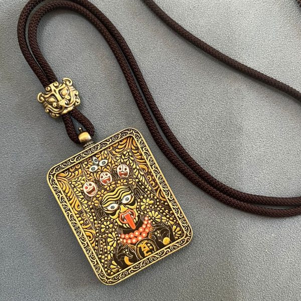 Tibetan Buddhist Zakiram Thangka Necklace