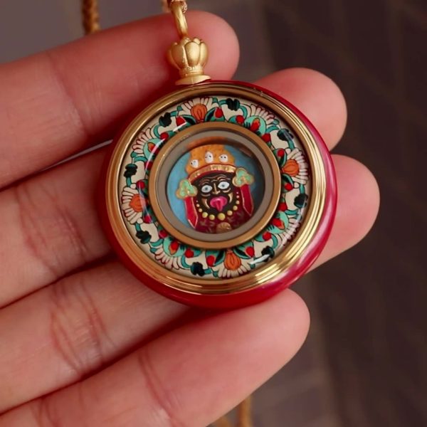 Tibetan Cinnabar Zakiram Amulet Necklace