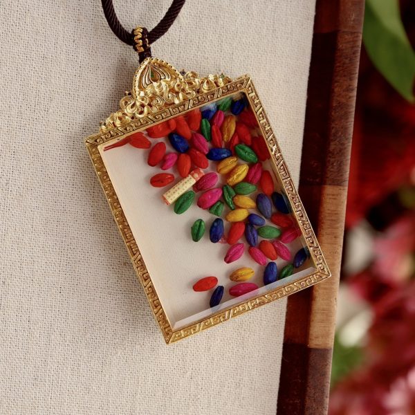 Tibetan Hand-Painted Zakiram Thangka Amulet Necklace