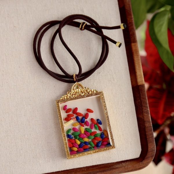 Tibetan Hand-Painted Zakiram Thangka Amulet Necklace